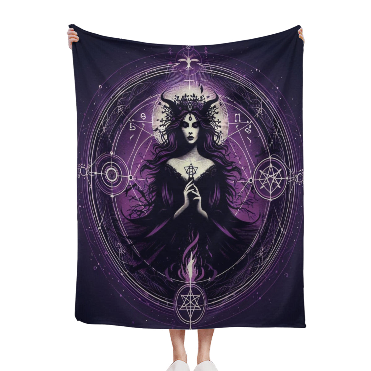 Enchanting Hecate Goddess Flannel Blanket