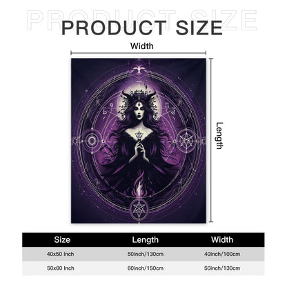 Enchanting Hecate Goddess Flannel Blanket