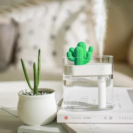 USB Ultrasonic Cactus Design Air Humidifier-Clear Light-/Essential Oil Diffuser/Aromatherapy/Purifier,,The Gift Dimension