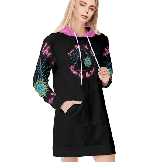 Live by the Sun, Dream by the moon Graphic Sweatshirt Dress-Sizes S-XXL,Sweatshirt Dress,The Gift Dimension